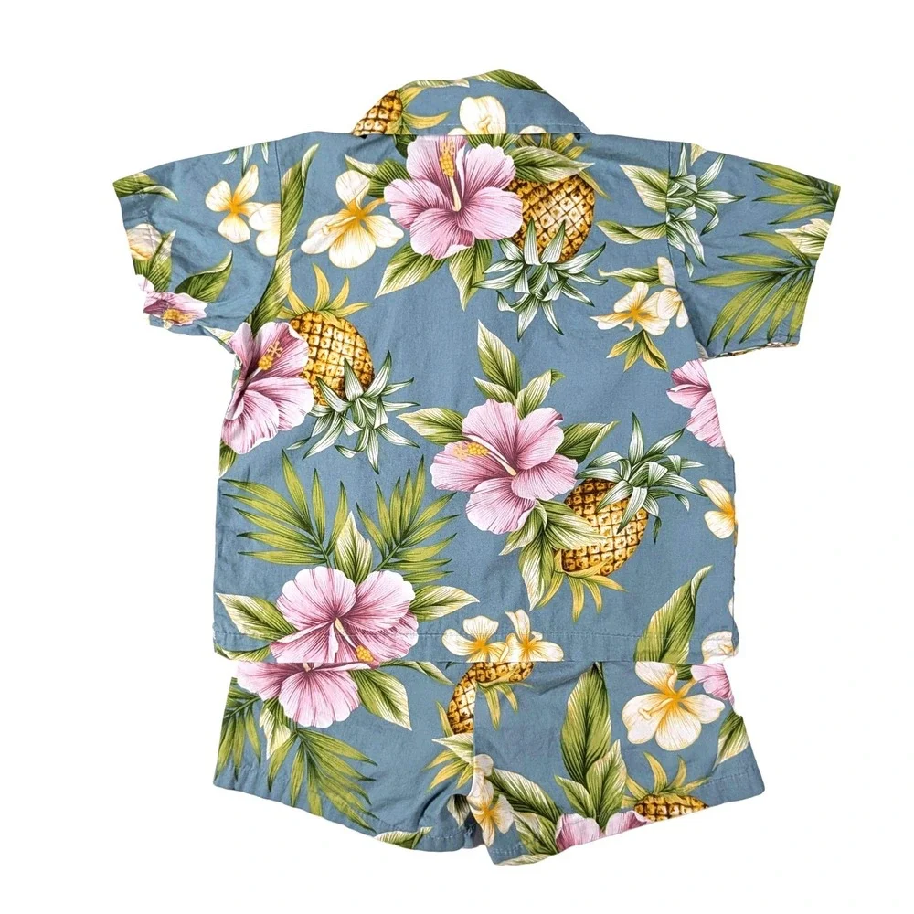 RJC 2 Piece Boy's Hawaiian Vacation Outfit - Shirt & Shorts Made In Hawaii 3T